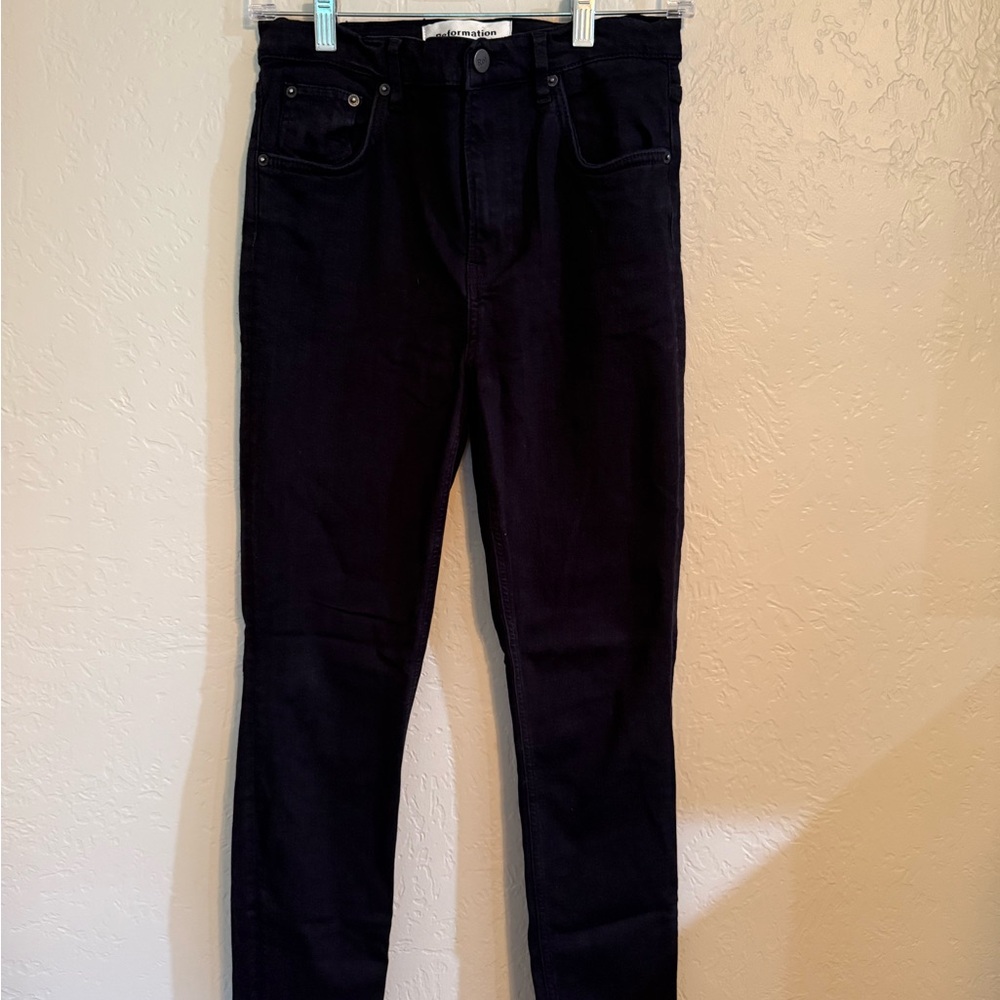 Reformation women’s size 27 black high rise stretch Skinny Jeans denim